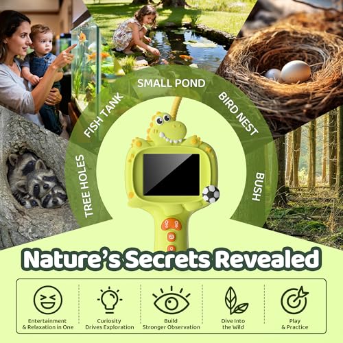 Kids Dinosaur Borescope Snake Camera: Outdoor Camping Toys with Light 3-12 | 2.4" IPS HD Screen, Photo Video Capture, Waterproof Tube, STEM Science Kits Gift for 5 Year Old Boys Girls Ages 4-10 - image 7