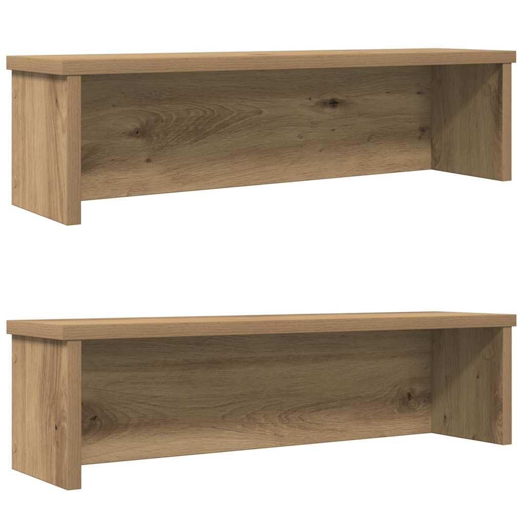 Vidaxl (Artisan Oak, 50 X 15 X 16 Cm/ 2 Pcs) Kitchen Racks Stackable Storage Shelf Counter Shelf Cabinet Organizer