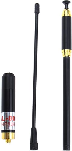 AL-800 SMA-Antena de conector hembra Antena súper telescópica de alta ganancia VHFUHF 144430MHz para Kenwood TYT HYT Wouxun BAOFENG UV-5R UV-82 etc