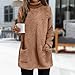 CGGMVCG Fall Sweaters for Women Fleece Sweatshirts for Women Mock Turtleneck Fall Winter Warm Sweater Plus Size Tunic Pullover Tops with Pockets (Brown, M)