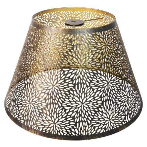 ALUCSET Metal Lampshade 7x13x7.8” with Replacements Etched Chrysanthemum