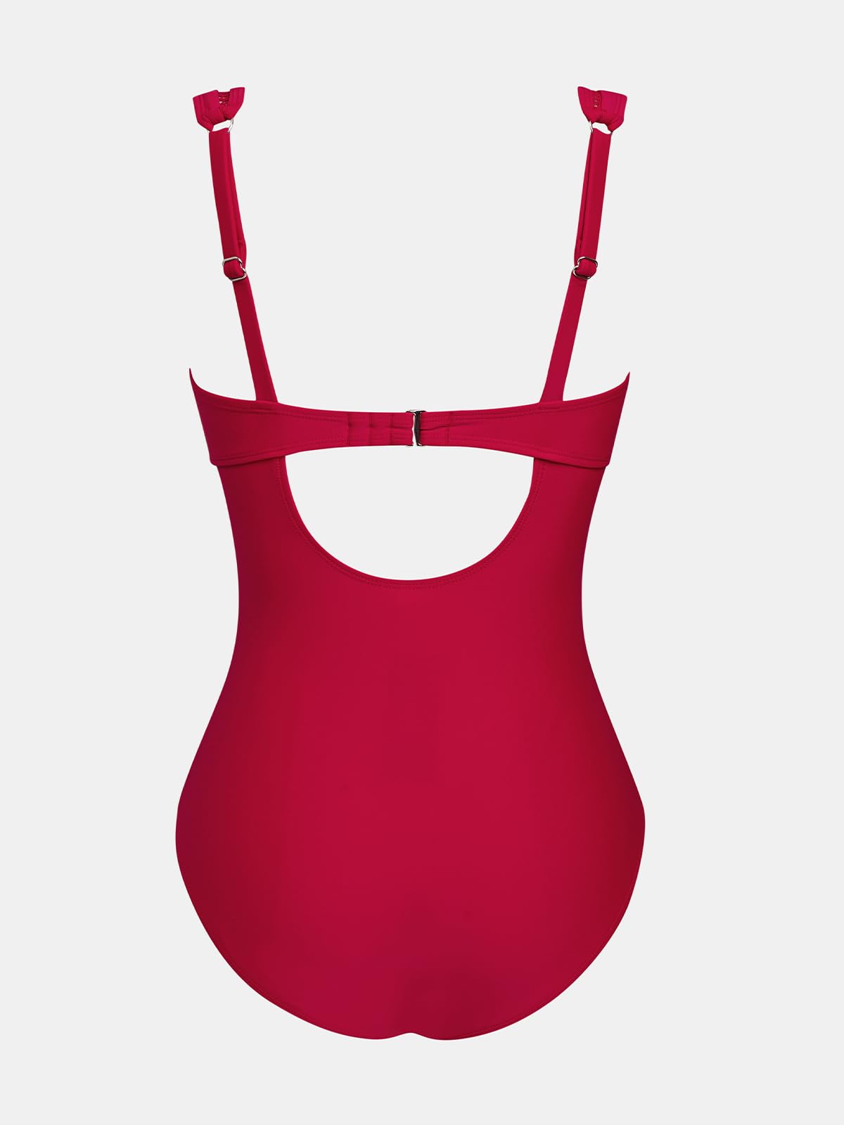 CUPSHE Maillot de bain une pièce pour femme, col en V, bretelles réglables, crochet arrière en maille froncée