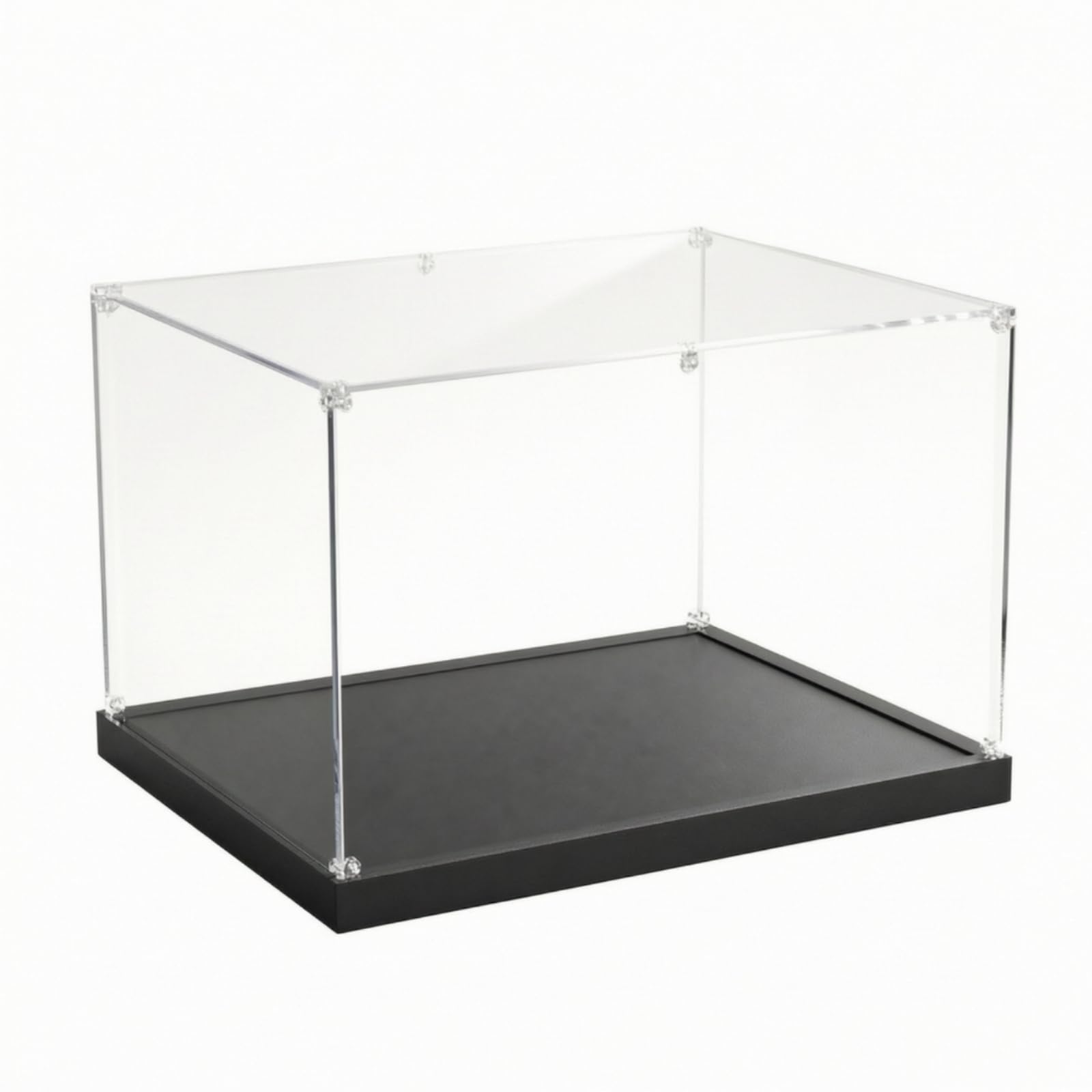 Almencla in Acrilico Trasparente Durevole Vetrina da Tavolo con Base Rialzata Elegante Espositiva con Pannelli Trasparenti per Stanza Degli Hobby , Nero