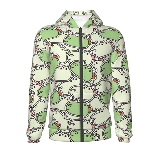 Cute Dragon Head Sticker Kid Hoodies Boys Zip Up Sweatshirts Girls Pullover with Pocket2