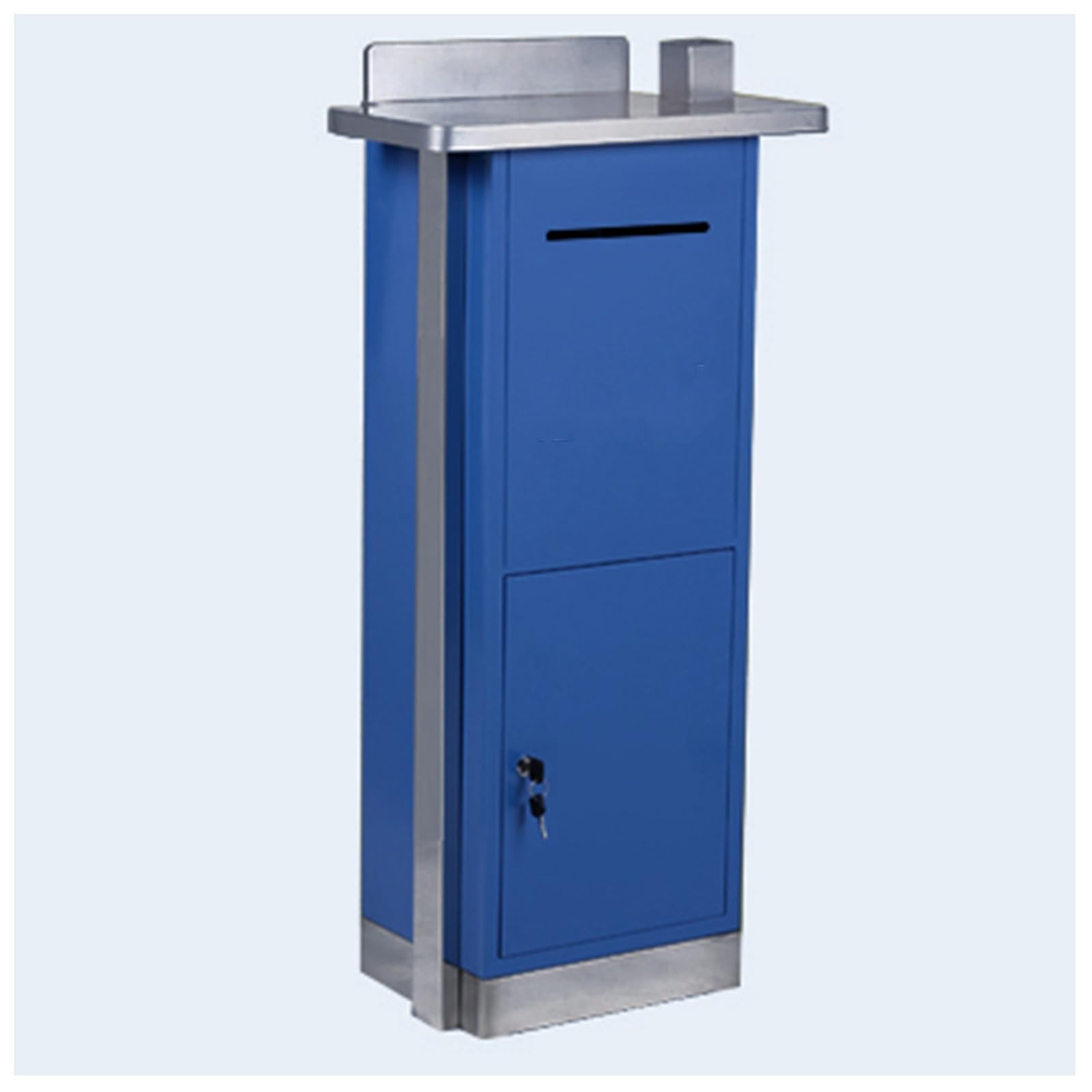 NQNFWCRJ Locking Steel Plate Mailbox Plastic Spraying Process Home Standing Mailboxes Top with Pen Holder Design Outdoor Rainproof Parcel Boxes
