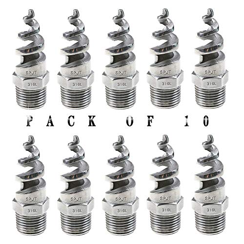 Get Special Price Beduan 3/4" Male Spiral Cone Atomization Nozzle Stainless Steel(316) Dust Remove Atomized Sprayer for Gas Cooling, Washing, Fire Proof (Pack of 10)