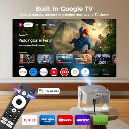 ELEPHAS 4K Smart Projector with WiFi and Bluetooth - Compatible with Google TV, Netflix, Prime Video, YouTube, Dolby Audio, Auto Focus & Keystone, 270° Rotatable, Video Projector for Indoor/Outdoor - Image 3