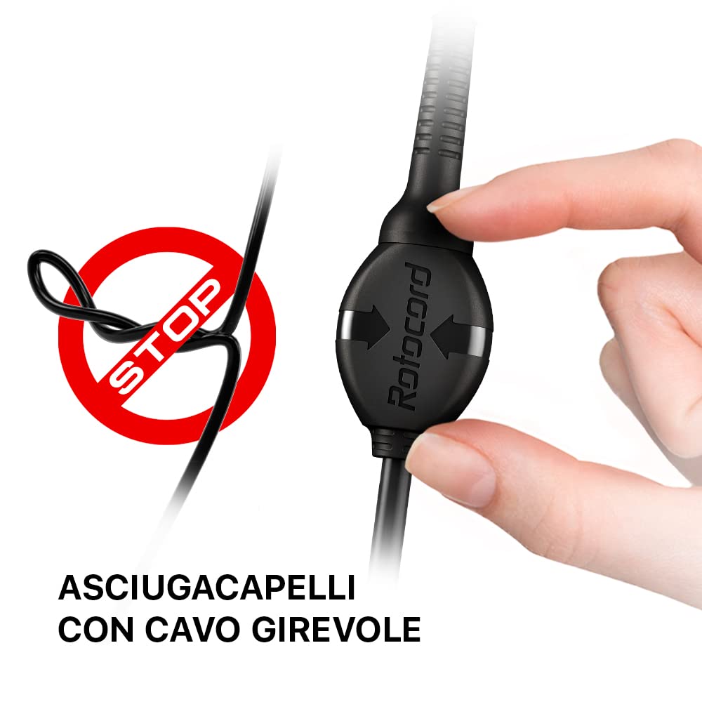 Valera, Swiss Silent Jet 8700, Asciugacapelli Professionale, Phon Potente e Silenzioso, Potente Motore, 6 Livelli di Temperatura, Ionizzatore, Cavo Flessibile Anti-Attorcigliamento, 2400 W, Swiss Made