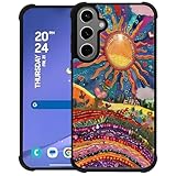 CARLOCA Samsung Galaxy S25 Plus S24 Plus用ケース、太陽天体モザイクタイル、男性、女性、男の子、女の子、耐衝撃、傷防止ソフトTPUパターン