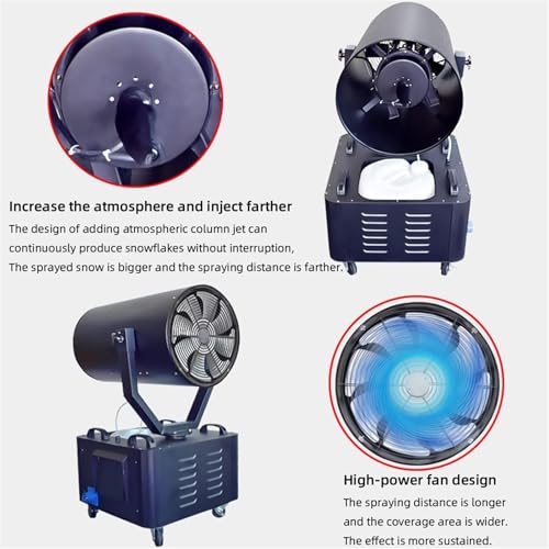 Máquina de nieve profesional de 3000 W, generador de copos de nieve para escenarios con control remoto, alcance de chorro de 10 a 15 m, efecto perfecto para Navidad al aire libre miniatura 4