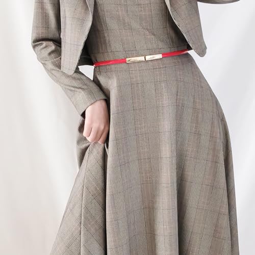 2 Pack Thin Belts for Women, Gold Buckle Skinny Belt Women, Adjustable up to 37 Inch Waist Belts for Women2