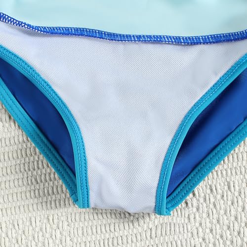 Image of Little Girl Swimsuit Casual Swimwear Kids Two Piece Color Block Bathing Suits Beach Bikini Set 3-12Years