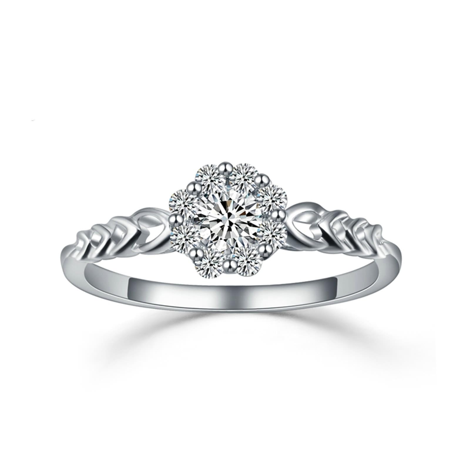 Anillo de graduación, anillo solitario de oro blanco de 18 quilates de 1 0,21 quilates VVS blanco redondo brillante cultivado en laboratorio, regalo para el día de San Valentín