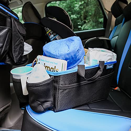 Image of FH Group E-Z Travel Multi-Use Car Organizer with Cup Holders Back Seat Storage Blue