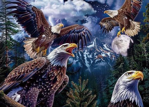 Magic Eagle Puzzles 1000 Piece for Adults Nature, Fantasy Soaring Bird Art Jungle Forest Jigsaw Puzzle, Beautiful Tree of Life Mountain Scenic Impossible Challenging Puzzle
