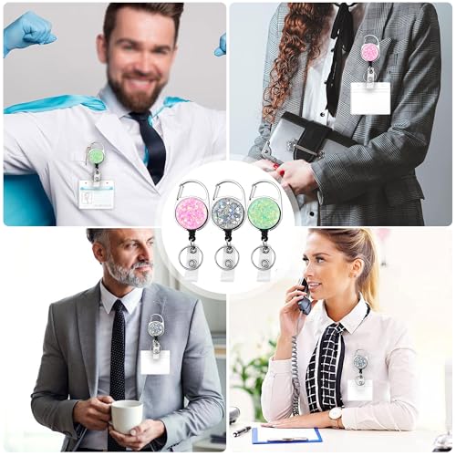 JAXICREY 3 Stück Schlüsselanhänger Ausziehbar, Schlüsselband Schlüsselbund Ausweishalter Skipasshalter Schlusselbandkette Ausziehbar Ausziehbarer Einziehbarer Schlüsselanhänger Retractable Keychain