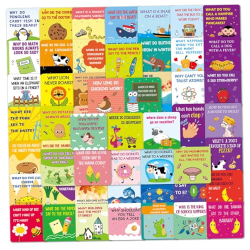 ROMISBABA 60 Stück Kinderspielkarten Lunchboxkarten für Kinder aus Papierboard in Verschiedenen Farben mit Motivierenden Sprüchen für Schule und Pausenbrotbox