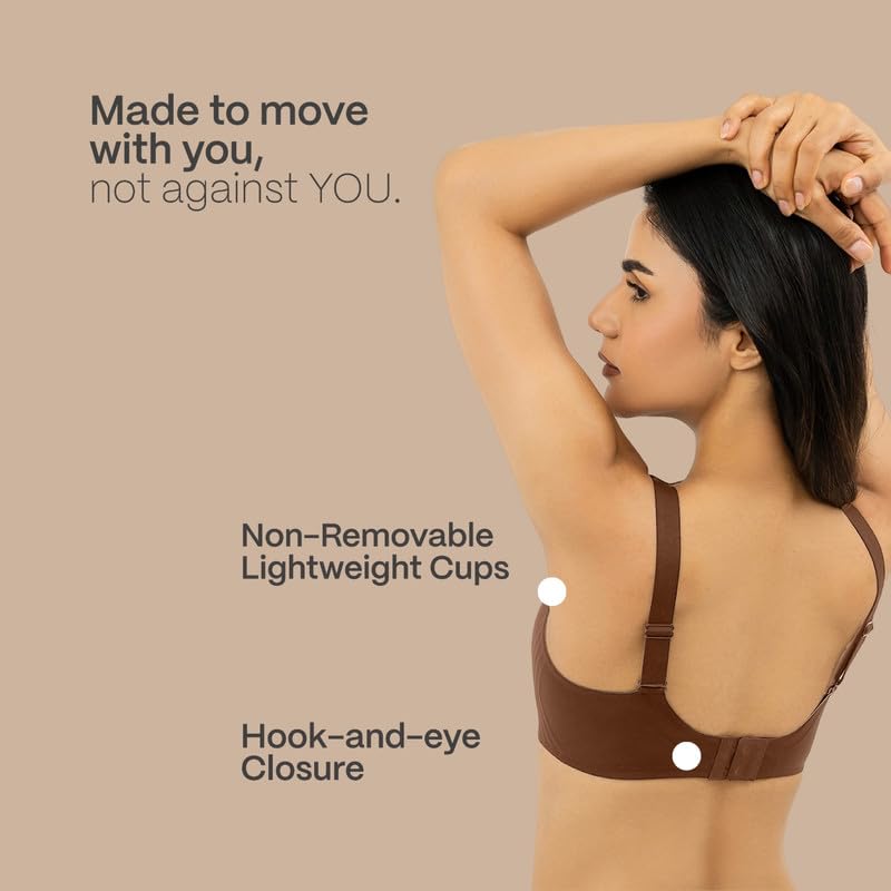 Image of B'There Women's Premium Medium Coverage Seamless Plunge Bra | Deep Neckline T-Shirt Bra with CloudSoft Everyday Comfort, Non-Wired Design & Non-Removable Molded Cups | Low-Cut Bra