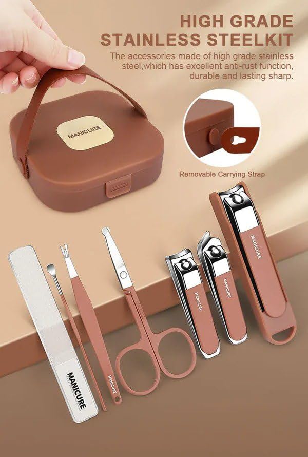 Image of 8-in-1 Manicure Kit - Stainless Steel Nail Clipper Set for Men & Women (8 IN 1)