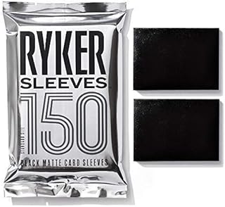 Ryker Sleeves Standard Size Matte Card Sleeves for Trading Cards, 5X Stronger (150 pack, Black)