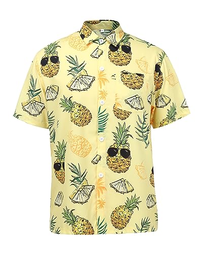 Hawaiian Shirts for Men Short Sleeve Casual Button Down Shirt Summer Beach Aloha Shirt Holiday Party Tropical Print - Main Image