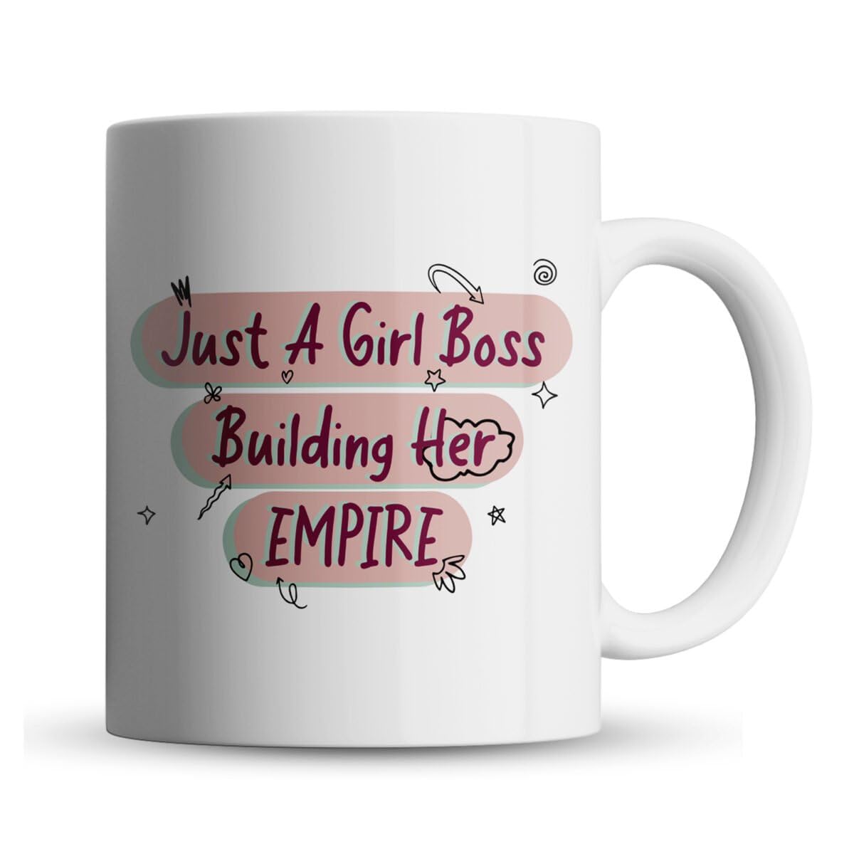 Inky Penguin - Girl Boss Building Empire - Small Business Owner, Entrepreneur Gift Mug, Ceramic, 11fl. oz.