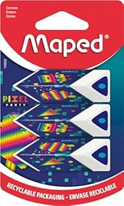 Lot de 3 Gommes Pyramides Maped - Précision et Confort