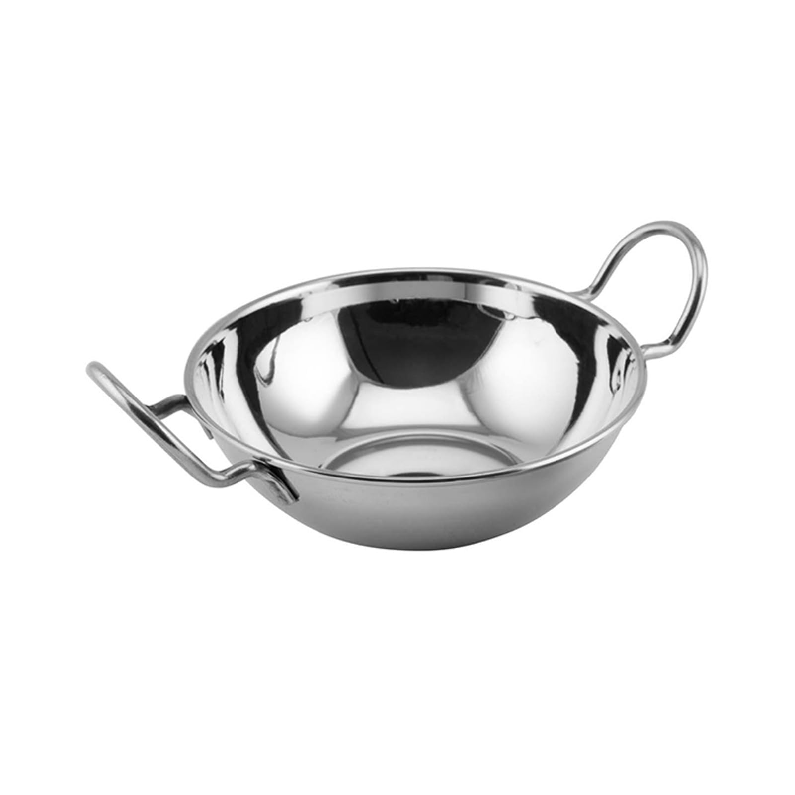 PEBBLE HUG Stainless Steel Balti Serving Dish, Curry Karahi Bowel, Safe and Durable, Easy to Clean, Versatile Use, Ideal for Restaurants, Pubs, Hotels, Fast Food outlets and Households (13 cm)
