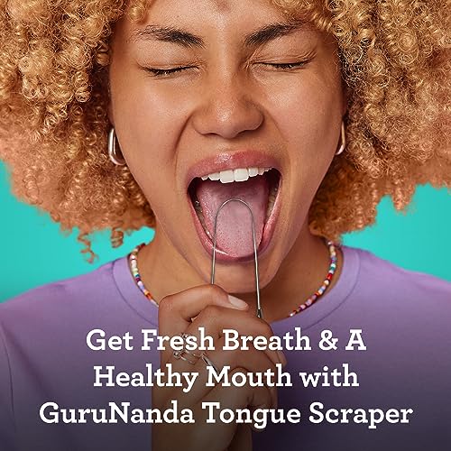 Image of GuruNanda Tongue Scraper for Adults (6 Pack) with Travel Case, 420 Medical-Grade 100% Stainless Steel Tongue Cleaner, Aids in Fresh Breath & Oral Care