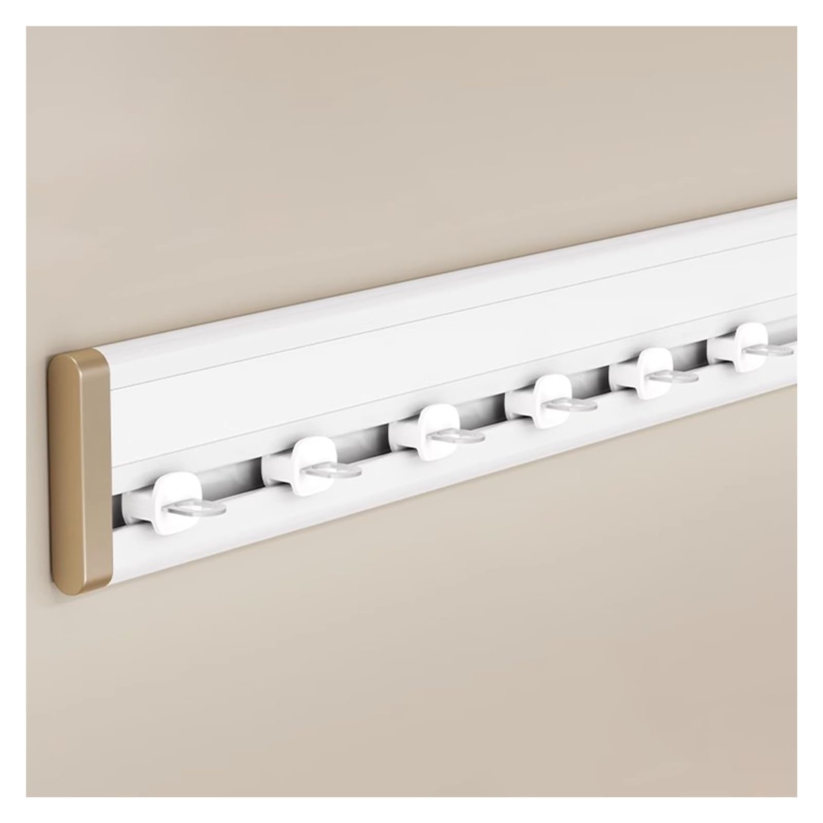 Hidden Curtain Track Wall Mount Hanging Rail, Living Room/Bedroom/Hospital/Clinics Room Separation Sliding Rail, 20ft 18feet 14ft 13ft 12ft 8ft 7ft Custom Length, Ultra-thin One-piece Aluminum(White,1