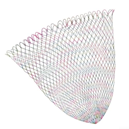 Filet de pêche léger de rechange pour carpe, 9 fils tressés haute résistance avec grande maille de 2 cm, filet de pêche portable en nylon - 40/50/60 cm...