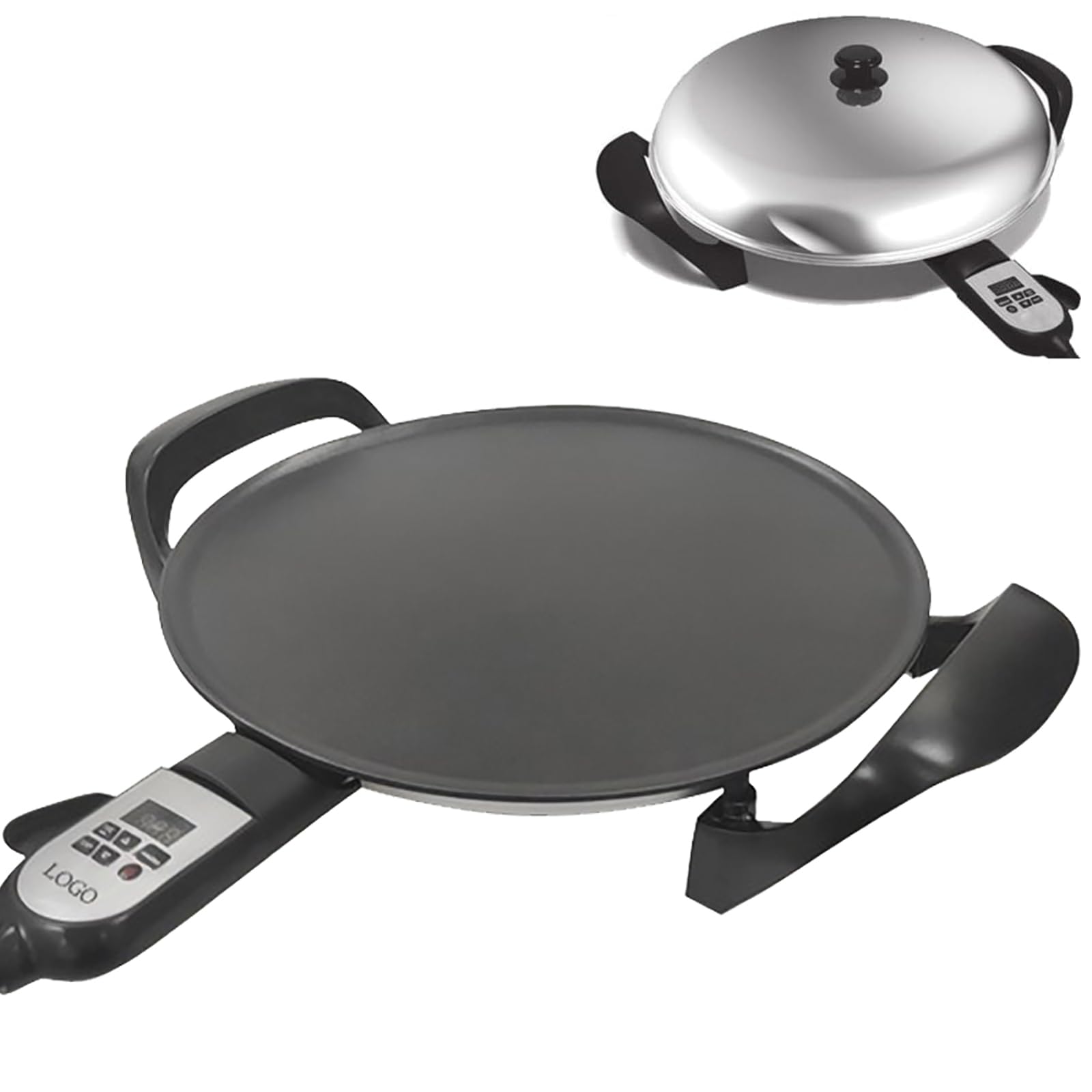 MYUYEE Electric Griddle for Non-Stick Crepe Maker, Adjustable Heat Control, Even Heat Distribution, Ideal for Skillet and Pancake Cooking (size_name 46mm)