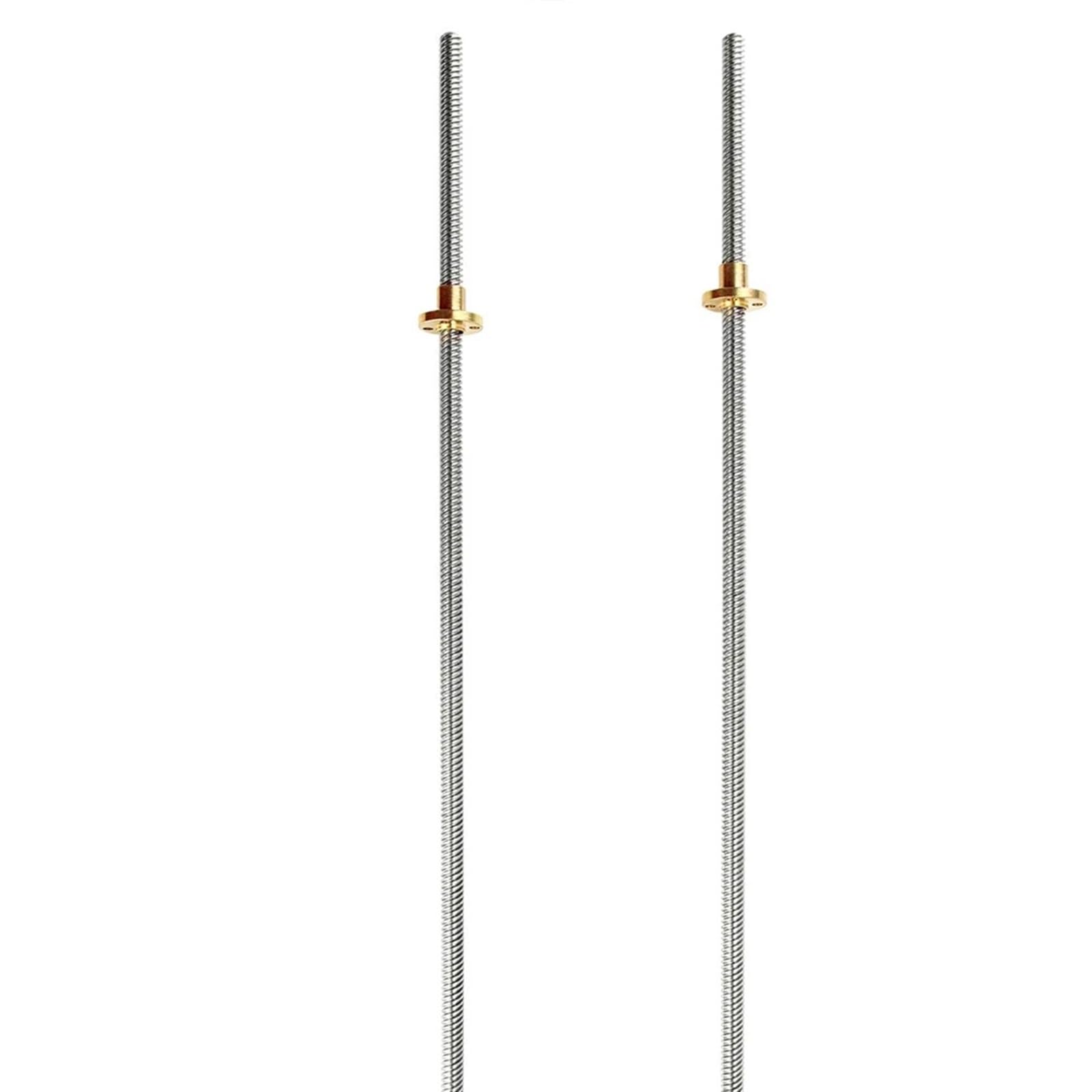Trapezgewinde-Spindel T4 Mit Messingmutter – 1 Mm Steigung, 2 Mm Vorschub, 100 Mm Länge, Edelstahl