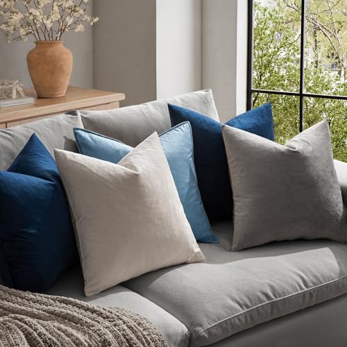 Image of MIULEE Pack of 2, Velvet Soft Soild Decorative Square Throw Pillow Covers Set Cushion Case for Sofa Bedroom Car18 x 18 Inch 45 x 45 Cm