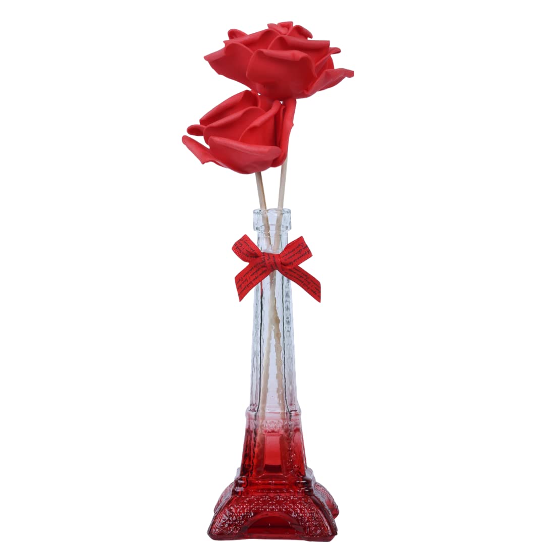 ZERO TOXIN Elegant Fragrance Flower Series Reed Stick Scent Diffuser Elegant Valentine Gift | Aromatherapy & Stress Relief (Rose)