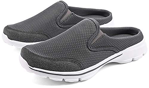 Aggroot Confort Sabots Femme Pantoufles Homme Chausson de Maison Mousse à Mémoire Mesh Chaussures Antidérapantes pour Intérieur et Extérieur, 40EU,Grise Cover