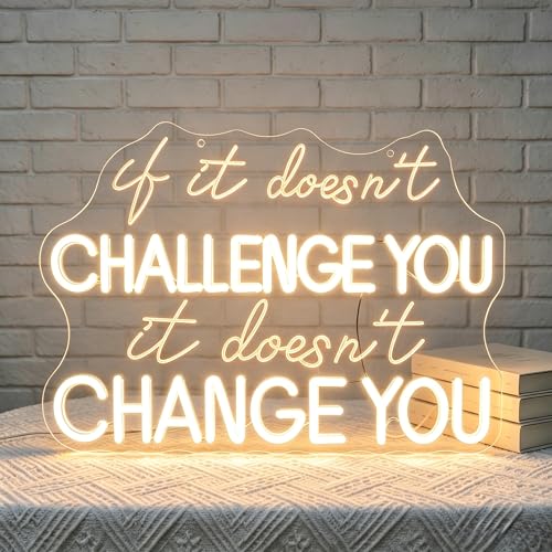Image of Change You Neon Sign for Wall Decor Light Up Sign Positive Led Signs for Class Room Party Home Wall Decor USB Powered