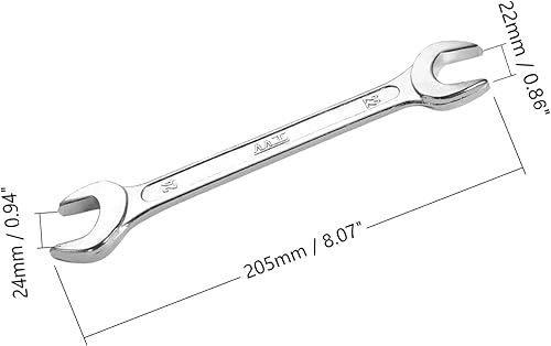 Miniatura 2 de Utoolmart Llave doble de extremo abierto, llave métrica de 8.071 in de longitud, herramienta de reparación de llaves de 0.866 in x 0.945 in, acero