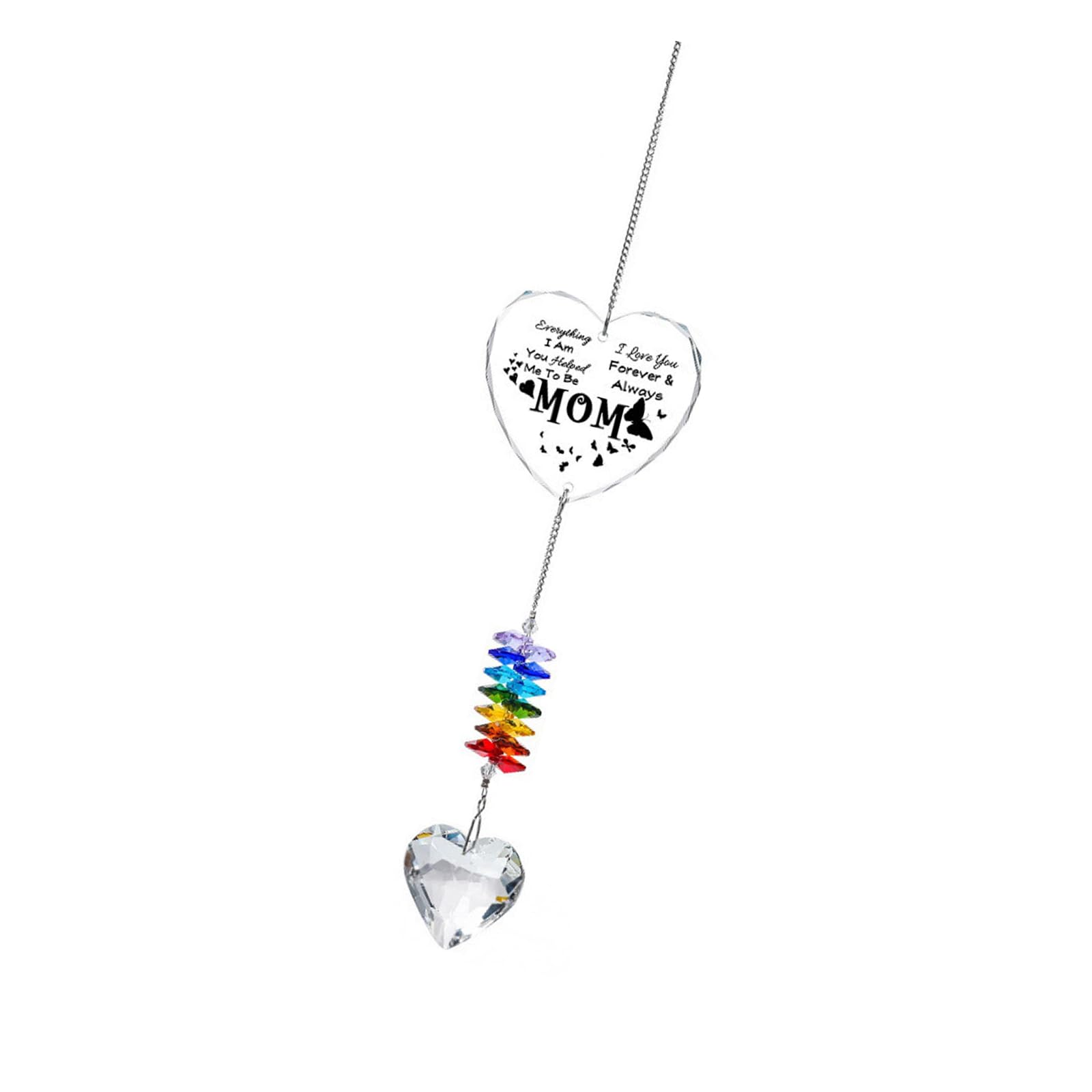 Pangboer D Mothers ' Ay Heart Win Chimes Acrylic An Crystal Texture Elicate Esign Hanging Pendant For Indoor Window Ecoration Spectrum Win Toll