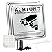 2 Stück Achtung Videoüberwachung Schild Privatgrundstück mit DSGVO Hinweis,15x15cm,Schilder Aufkleber Videoüberwachung,Reflektier... Alu,Selbstklebend und 4 Bohrlöcher,für Außen
