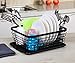 TQVAI Medium Dish Drying Rack Kitchen Dish Drainer with Silverware Storage, Black