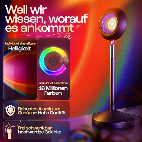 Büro Stehlampe HEYLED Sunset Lampe mit Smart Home Funktionen