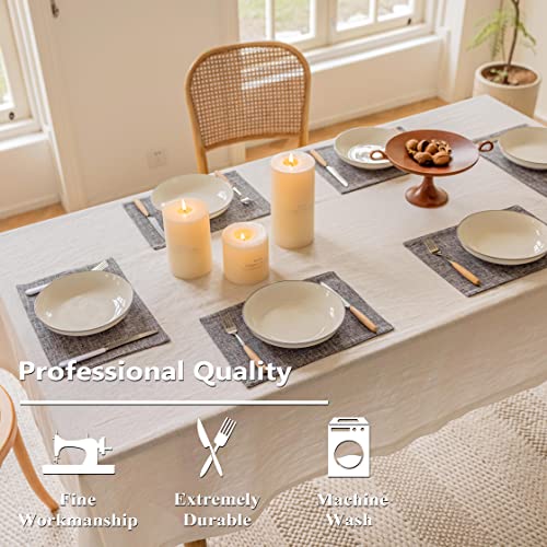 image for Home Brilliant Linen Placemats Set of 6 Heat Resistant Washable Placem