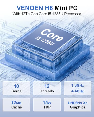 Image of Fanless Mini PC Win11 Pro Industrial PC Core i5 1235U 8G RAM 512G SSD | Mini Desktop Computer Dual HD+DP Triple Display Mini PC RS232 /485 COMx2, 2xRJ45 LAN, 14Pin GPIO, Wifi6, BT5.2, 3G /4G SIM Solt