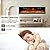 Kukoofyer 60 Inch Ultra Thin Electric Fireplace Insert - Wall Mounted Heater with Remote Control & Touch Screen, Realistic Multicolor Flame, Thermostat, Timer, 750W/1500W (Log & Crystal Included)