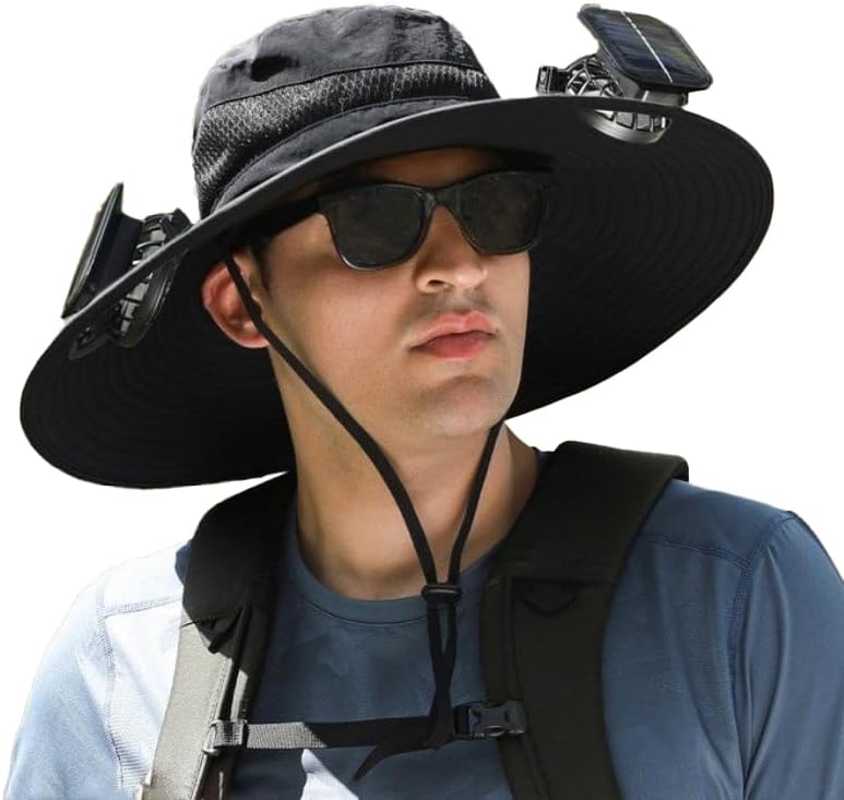 Unisex Solar Fan Hat with Built-in Fan & Spray, Outdoor Fishing Cap for Men Women, Ideal for Fishing Hiking Camping