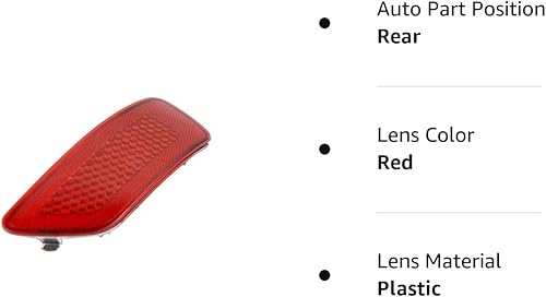 Miniatura 8 de Parachoques trasero Reflector luz lado derecho (rojo) - Parte # 57010720AC CH1185100 - Compatible con Jeep Compass Grand Cherokee 2011-2017 Dodge