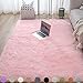 FlauschigeTeppich Komfortabler Hochflor Shaggy Langflor Teppich mit Akzent im Kinderzimmer (Rosa,80×120 cm)