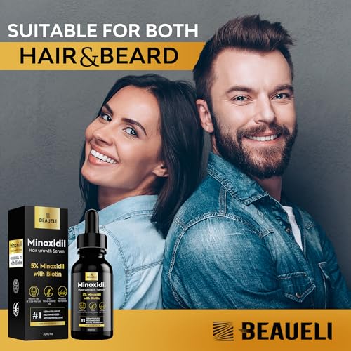 Image of 5% Minoxidil for Men & Women Hair Growth Serum, Beard Growth Oil 1oz 1pcs | Minoxidil Hair Growth Oil for Men & Women, 5% Minoxidil Serum Hair Regrowth Treatment with Biotin for Thicker, Fuller Hair