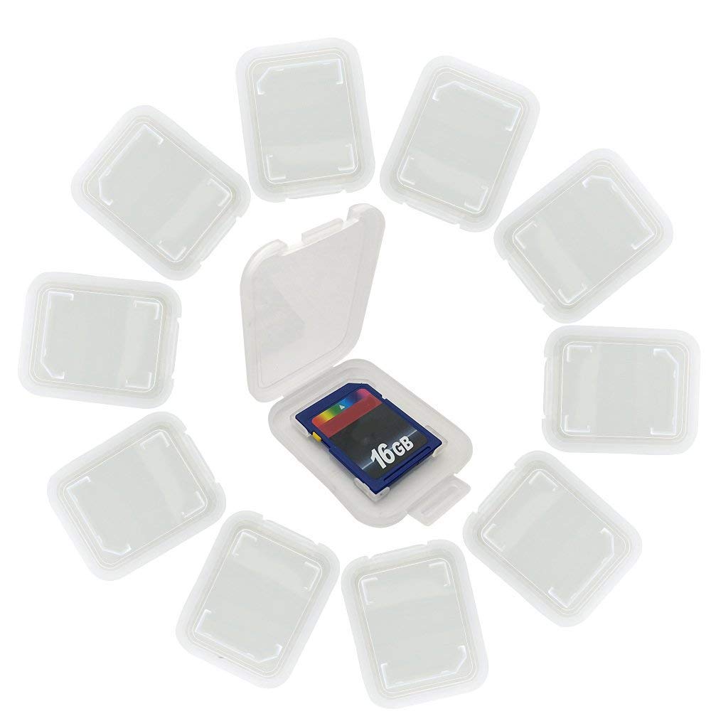 Divisstar - Confezione da 10 custodie in plastica per schede di Memoria SD MMC/SDHC PRO Duo (Scheda di Memoria Non Inclusa)